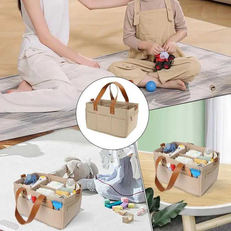 Diaper Organizer Felt Large Capacity Baby Travel Storage Bag Car And Nursery Organizer Travel Diaper Organizer Basket DiaperC250326