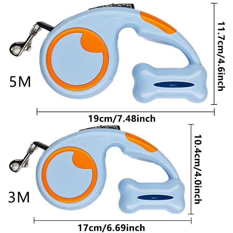 3m 5m Nylon Dog Leash Automatic Retractable Durable Cat Lead Extending Puppy Walking Running Traction Roulette For Dogs 250116 Stylish