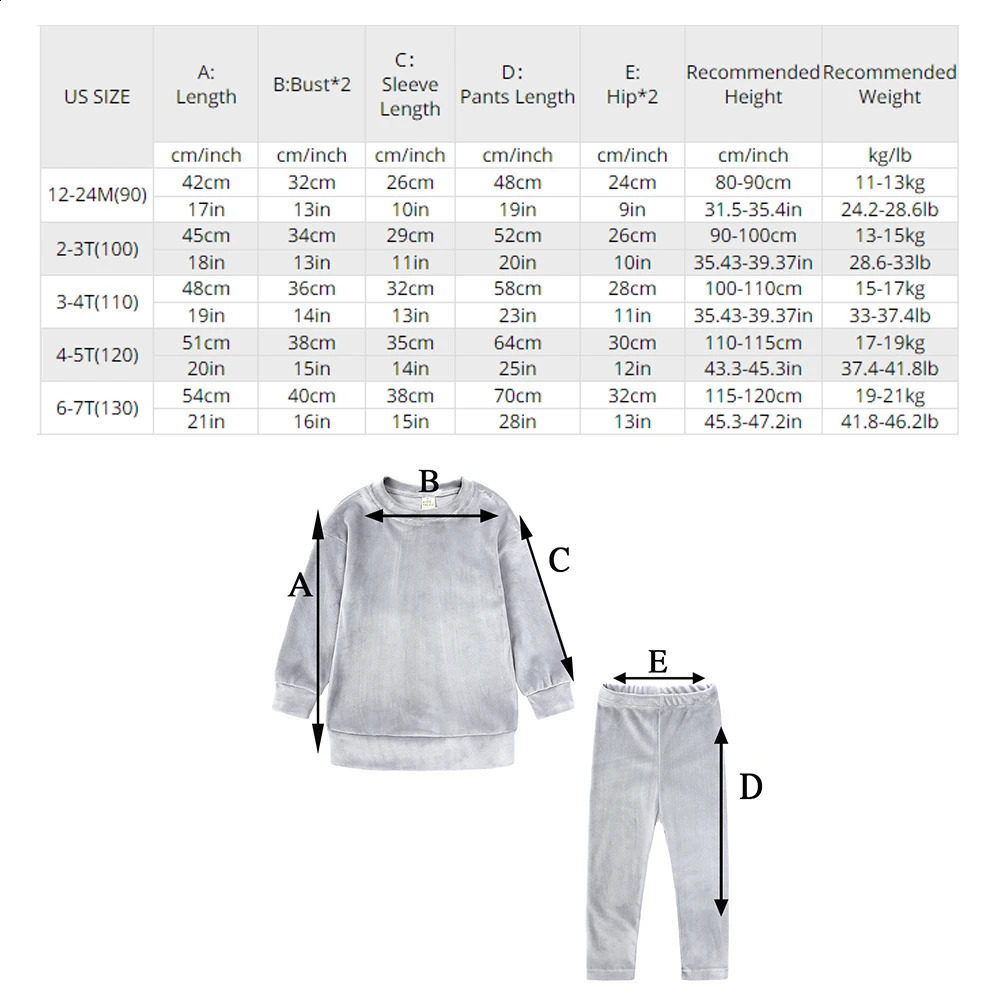 2025 Spring Kids Girl Velvet Suit Long Sleeve Pants Solid Clothes For Infant Toddler Boy Pullover Sweatshirt Set Teenage Outfits 250218
