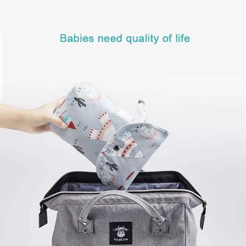 Baby Diaper Bag Waterproof Wet Dry Pack Mummy Storage Pouch Nappy Organizer Insert Tote Purse Travel Stroller Carry BagC250326