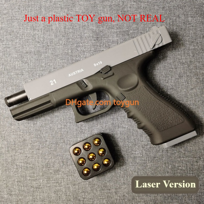 G21 Colt Pistol Automatic Shell Ejection Pistol Laser Version Look Real Moive Prop Toy Gun For Adults Kids Outdoor Games Prop Interactive Birthday Gif