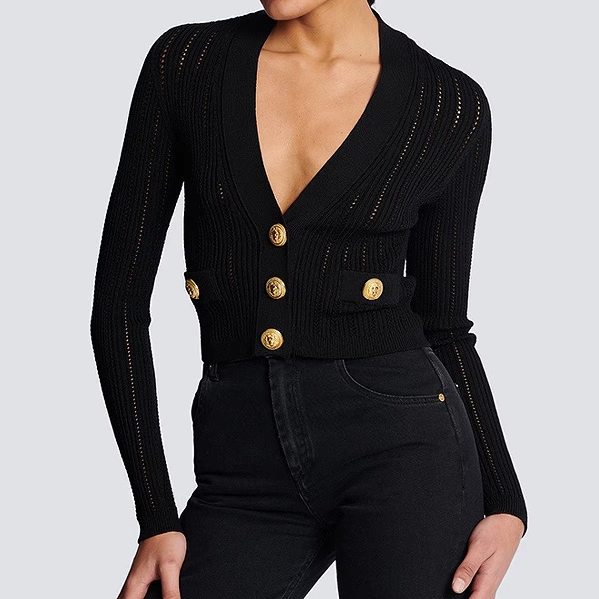 Spot Spring Autumn 2025 New Women's Wool Cardigan Fashion Classic High Quality Top Jacket Knitwear
