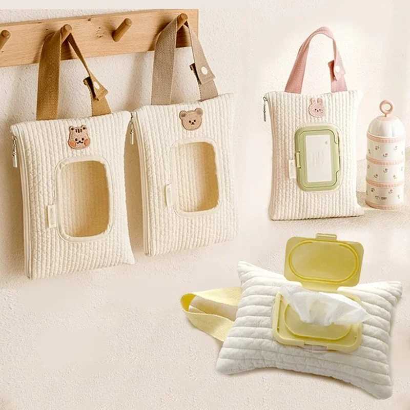 Cartoon Cute Bear Tissue Box Travel Car Portable Handheld Storage Bag Towel Cover Newborn Hanging Bag For Cart AccessoriesC250326