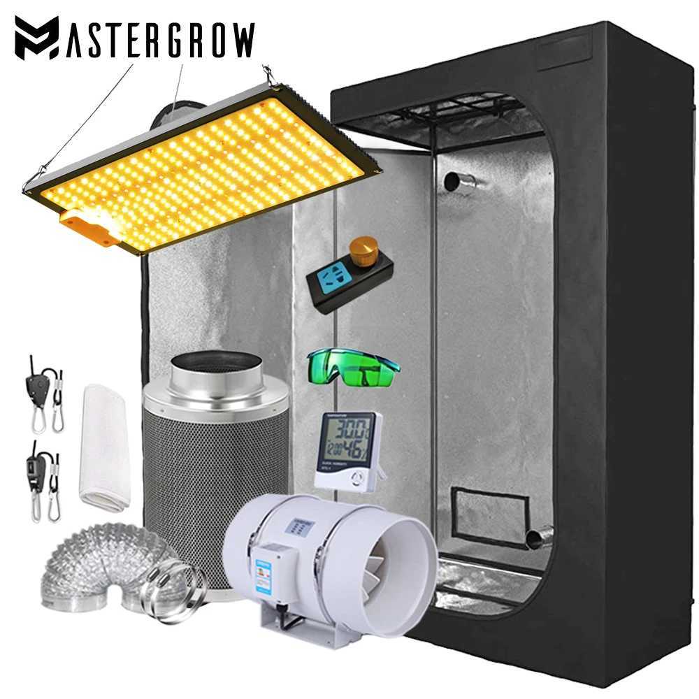 3000K 660nm Led Grow Light Set 4/5 Inch Speed Controller Fan Carbon Filter Multiple Size Grow Tent Dark Room X250205