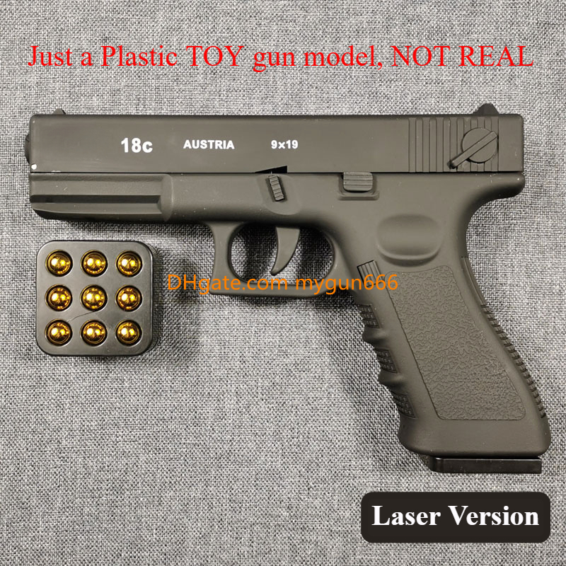 Automatic Shell Ejection Pistol Laser Version Toy Gun Blaster Model Props for Adults Kids Outdoor Games