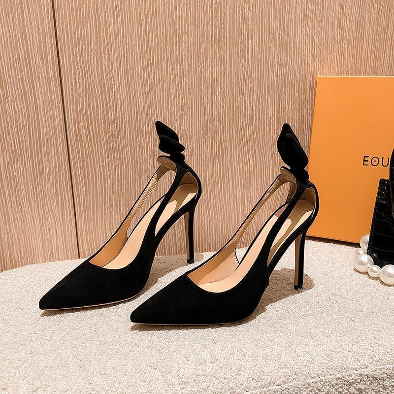 Women Sandals High Heel Simple Sweet Design Versatile Fashion Triple Black Free shipping