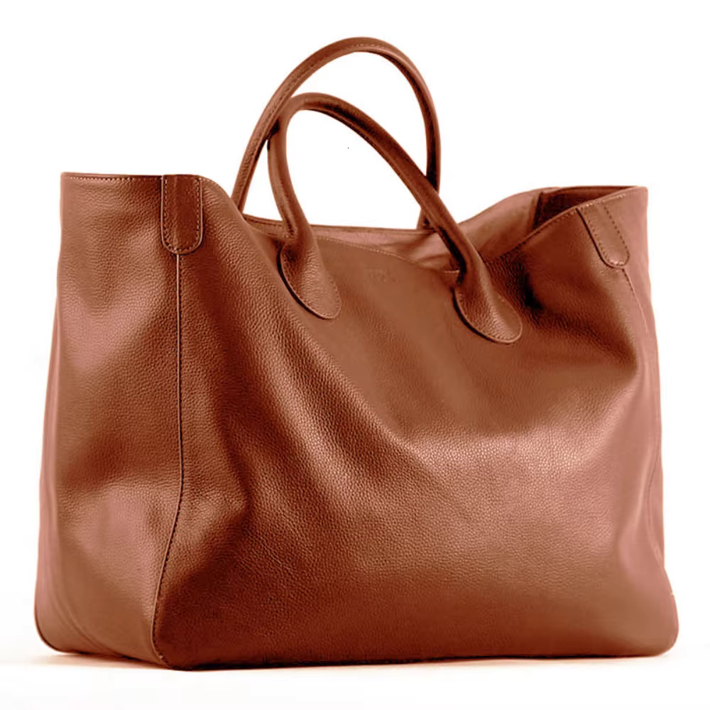 MS Oversized 41Cm Big Women Tote 100% Natural Top Cow Hide Leather Handbag Lady Travel Bag Daily 2023 New
