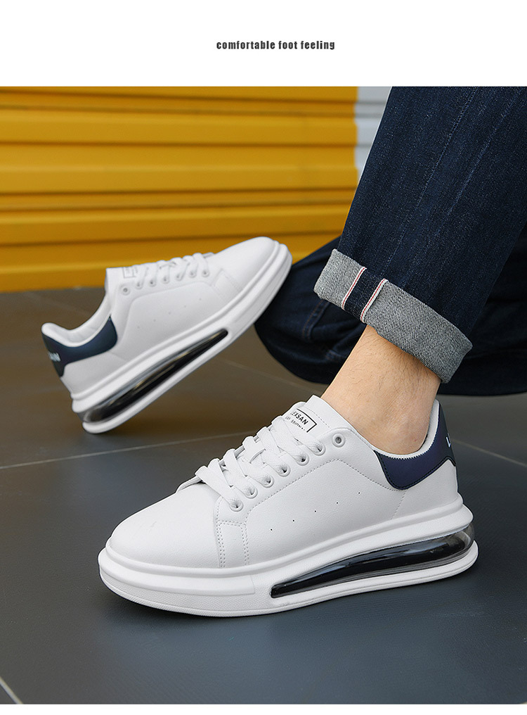 2025 Fashion new small white shoes men's air cushion low-top board shoes inside height-increasing leisure sports shoes