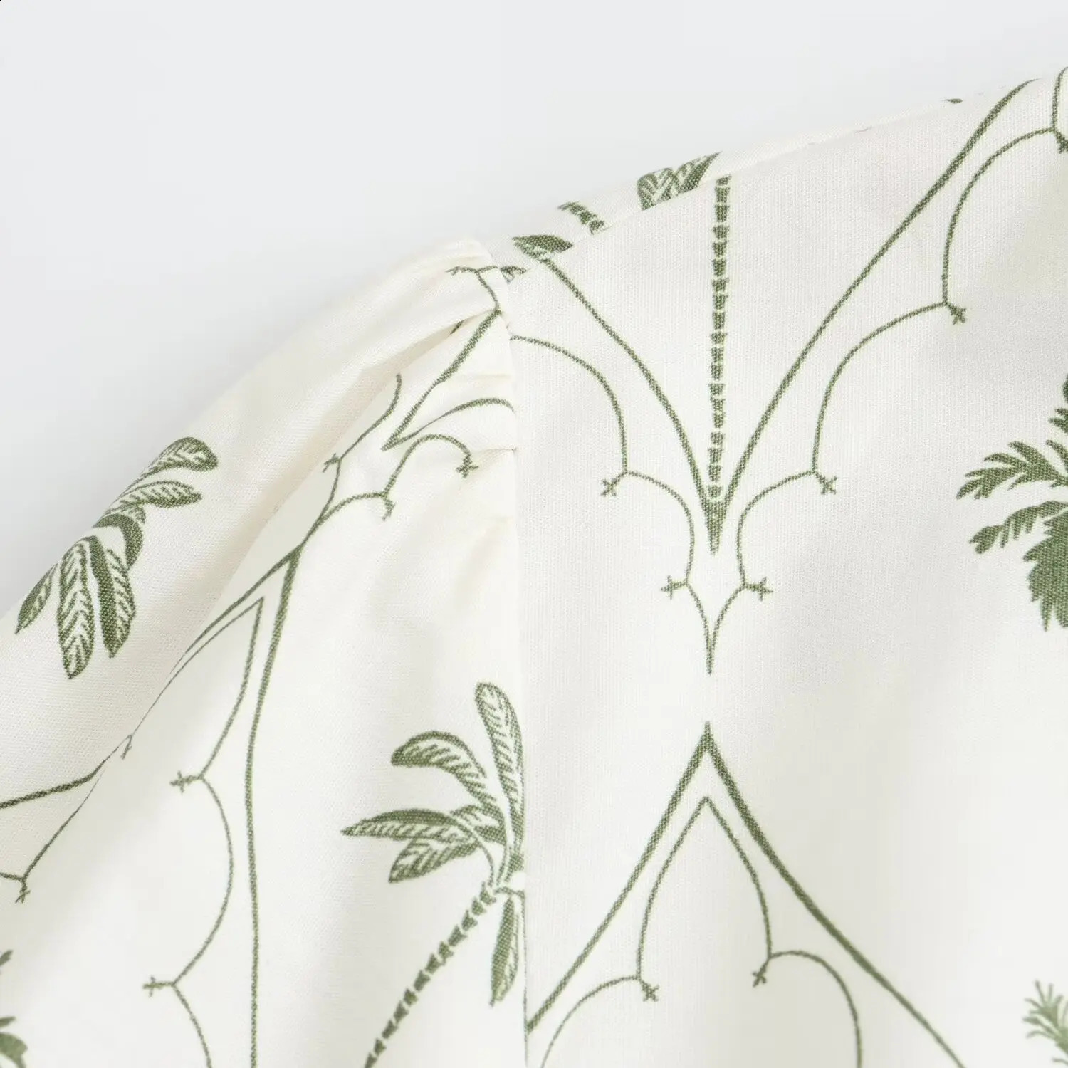 TRAF Women Fashion Spring Summer Vintage Printed Long-sleeved V-Neck Belt Dress French Chic Female Mini Evening Clothing 250122