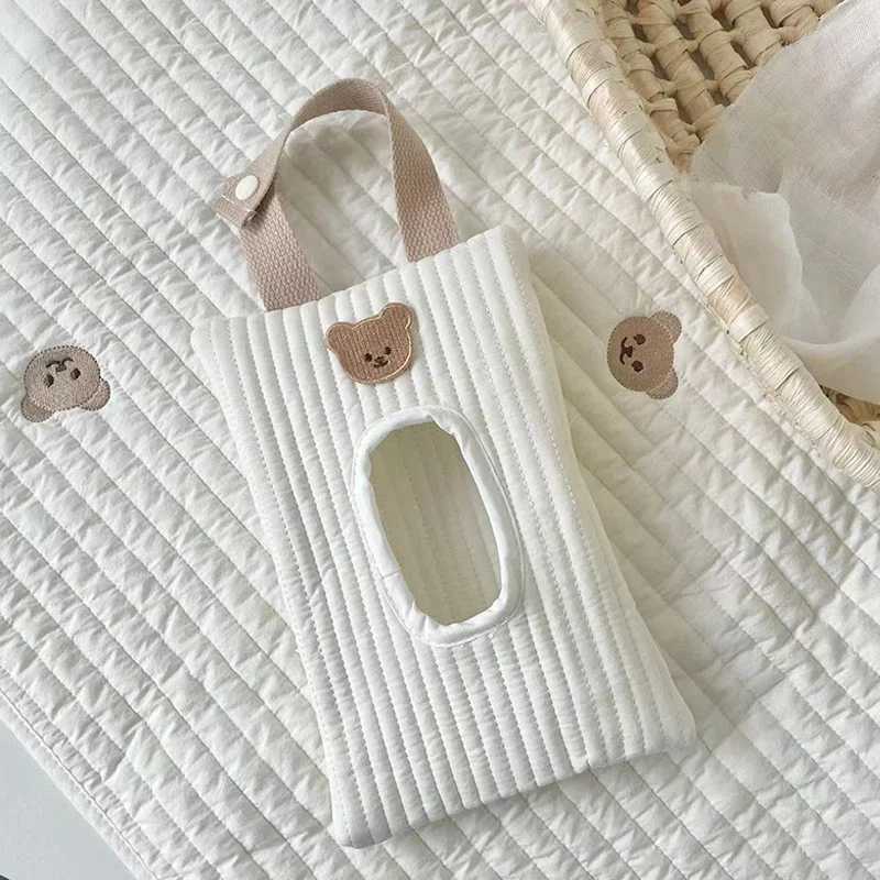 Cartoon Cute Bear Tissue Box Travel Car Portable Handheld Storage Bag Towel Cover Newborn Hanging Bag For Cart AccessoriesC250326