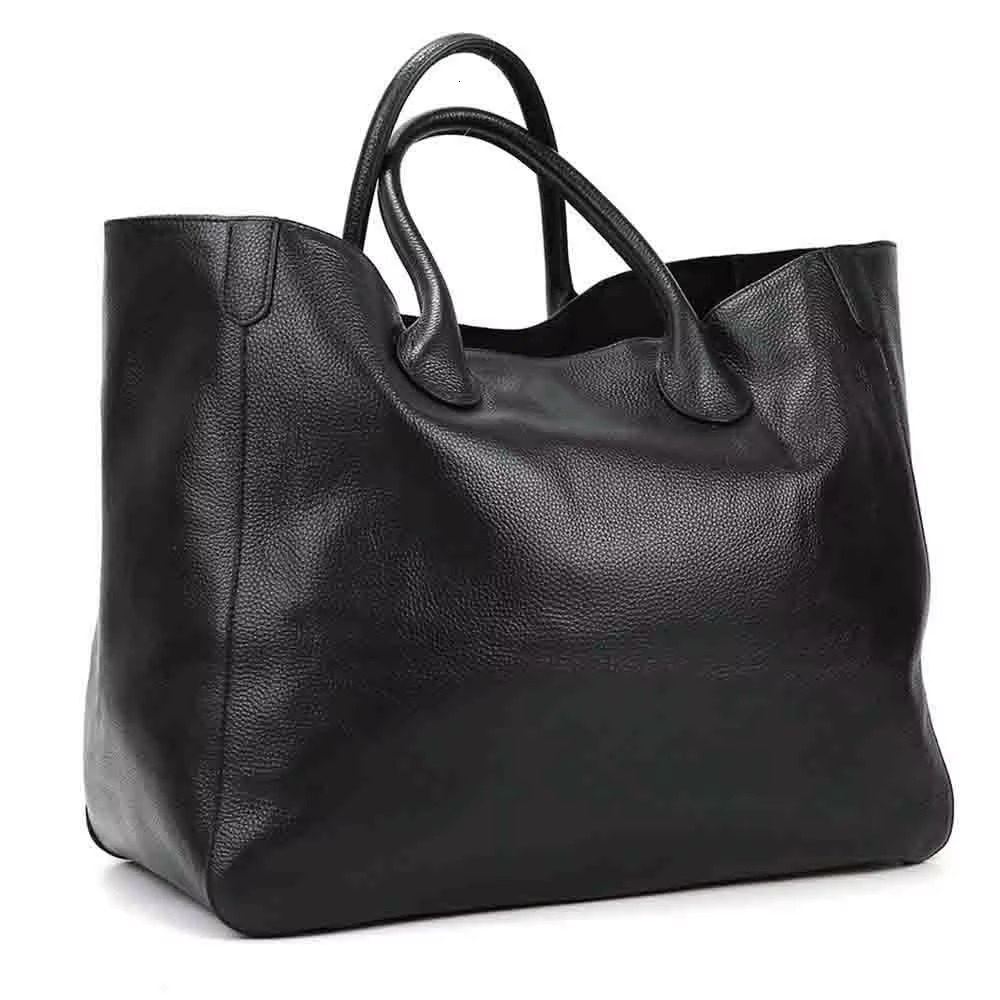 MS Oversized 41Cm Big Women Tote 100% Natural Top Cow Hide Leather Handbag Lady Travel Bag Daily 2023 New