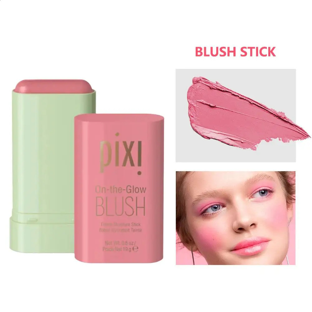Pixi 3-in-1 Waterproof Blush Stick Functional Easy Color Rouge Blusher Cream High Color Rendering Blush Matte Contour Makeup 250121
