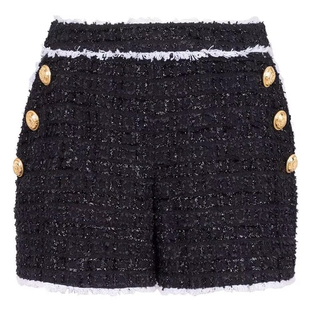 Spring And Autumn New High-End Women Tweed Waist Thin Foreign Trade Shorts Suit Women's Casual Blazers