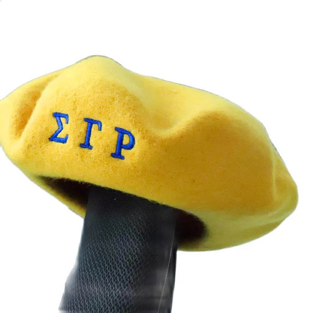 Solid Color Pretty GreeK Letter Group Sorority Berets Sigma Gamma Rho Bud Hat For Women 250118