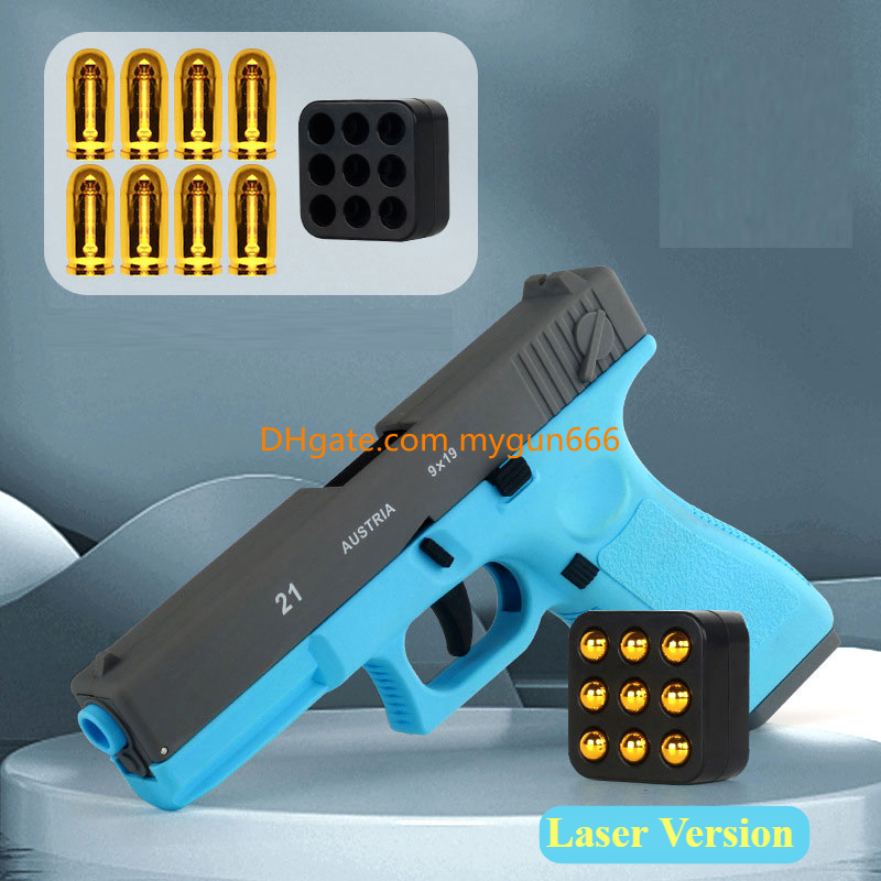 Automatic Shell Ejection Pistol Laser Version Toy Gun Blaster Model Props for Adults Kids Outdoor Games