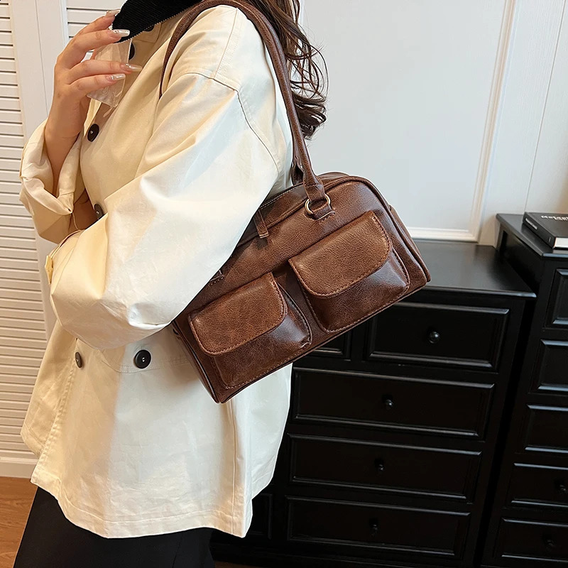 2025S New Free Shipping Designer Bag MOODS Shoulder Bags For Women Retro Multi Pockets Big Capacity Underarm Boston Pillow Bag 2 Er Handbags