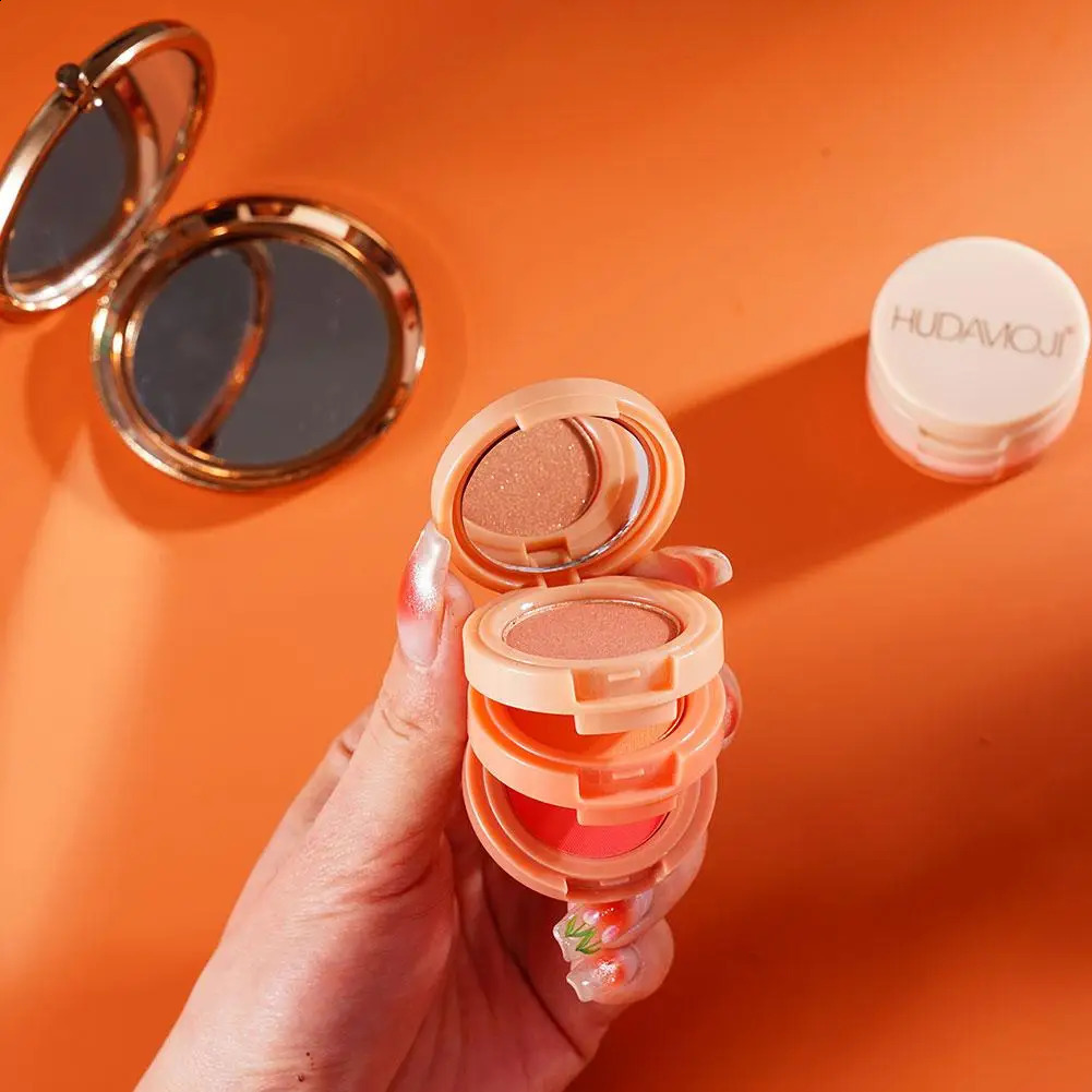 4 In 1 Highlighter Blush Palette Matte Pearly Blush Shiny Silkworm Eyeshadow Shimme Brighten Face Contour Powder Palette Makeup 250121