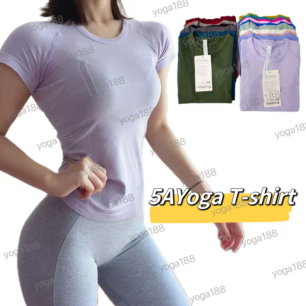 Women Yoga T-Shirts Womens T-Shirt High-Elastic Breathable Running Top Quick Drying Seamless Short Sleeve Sport-Cycling Gym Jogging Fitness Clothes yoga T-Shirt