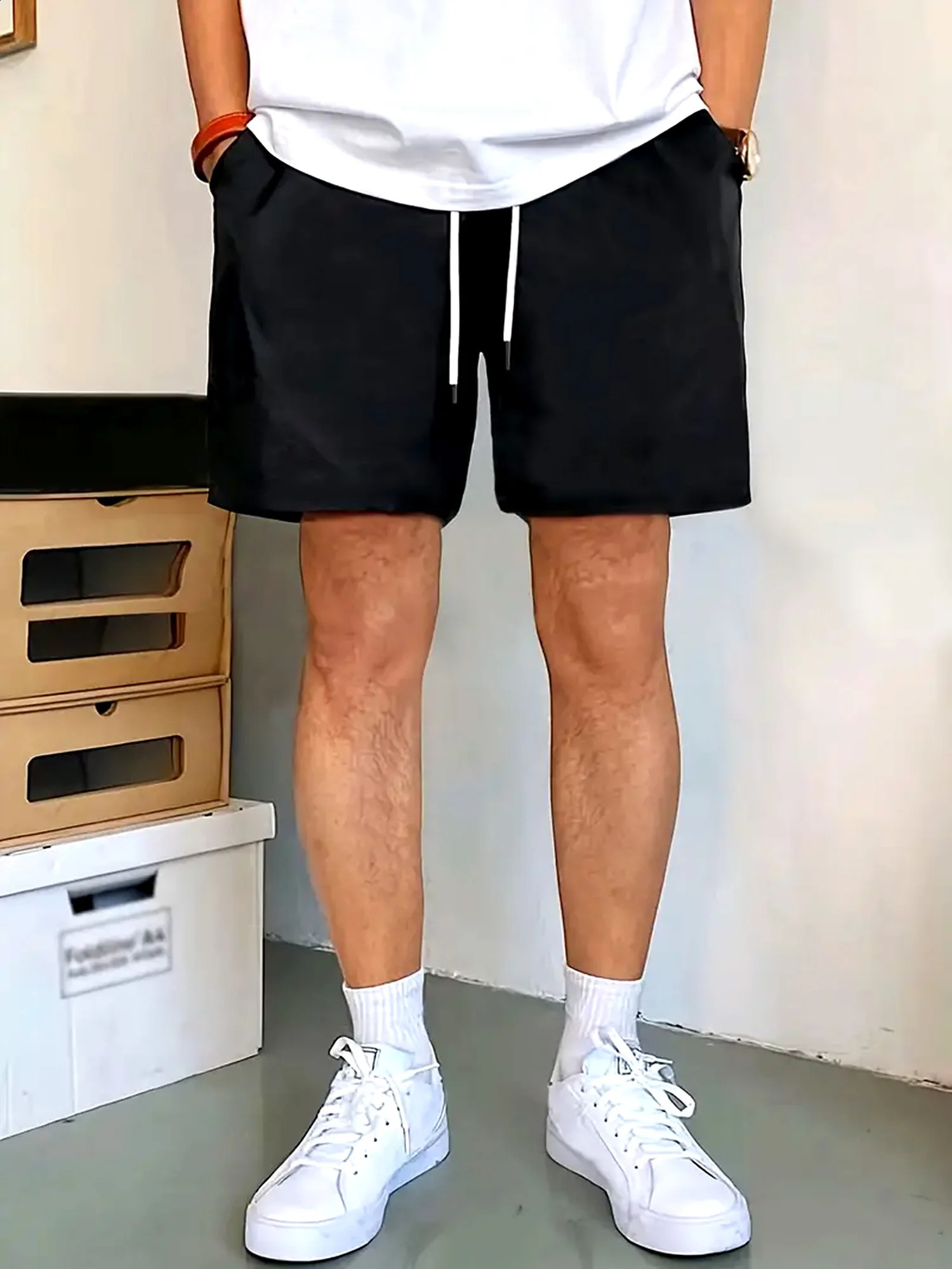 Mens Quick-Drying Sports Shorts 3-Color 3-Pack Casual Loose Elastic Belt with Drawstring Lightweight Suitable for Running and t 250120