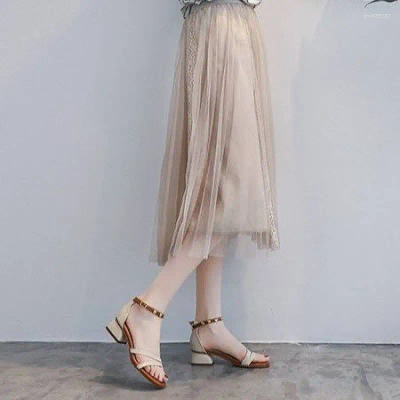 Sandals Designer Heel Shoes For Women Wedges Elegant Rivet Summer Sexy 2025 Gladiator Sandal Woman Vwifw Gray 35-40 hurenlakeshoes