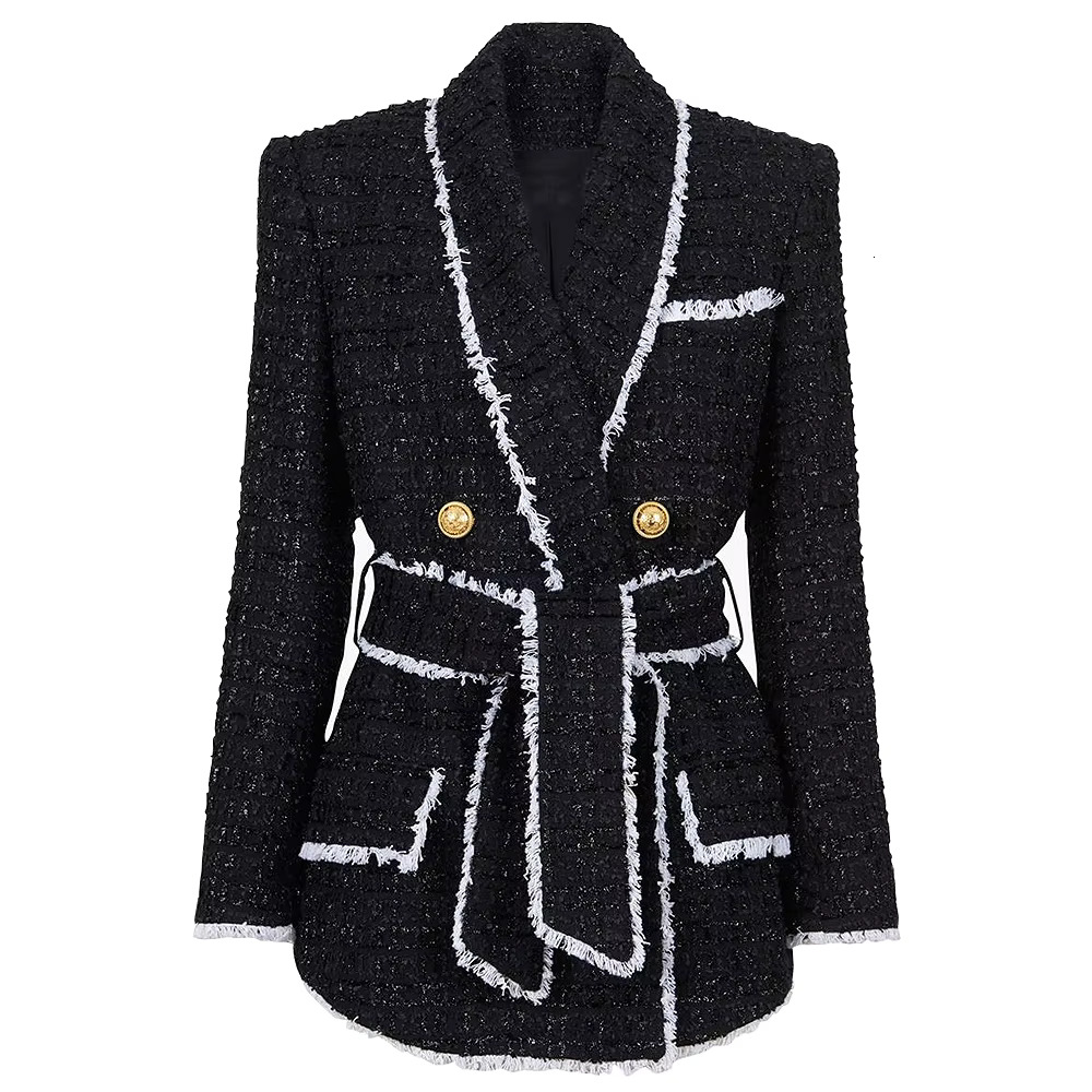 Spring And Autumn New High-End Women Tweed Waist Thin Foreign Trade Shorts Suit Women's Casual Blazers