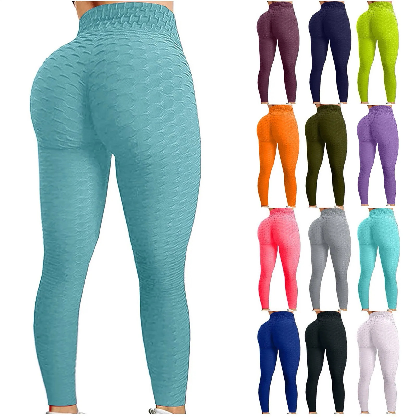 Womens Bubble Hip Lifting ExerciseYoga Pant Fitness Running High Waist Gym Sports Flared Dance Trouers 250109Z