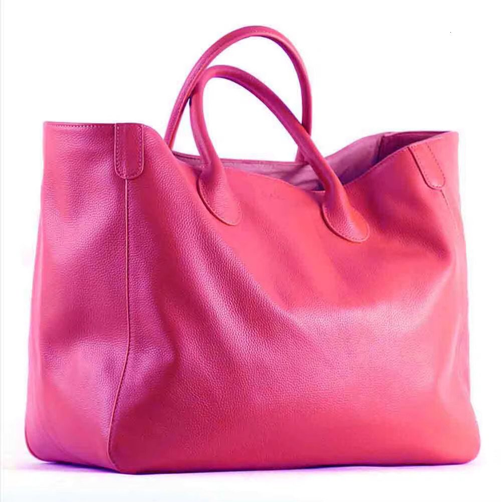 MS Oversized 41Cm Big Women Tote 100% Natural Top Cow Hide Leather Handbag Lady Travel Bag Daily 2023 New