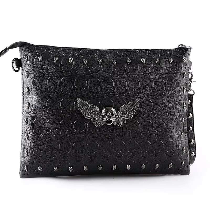 New Hot Ghost Head Hand Package Men Fashion Sequins Envelope Bag Personality Clutch Purse PU Eming Top Quality Shoulder Bags