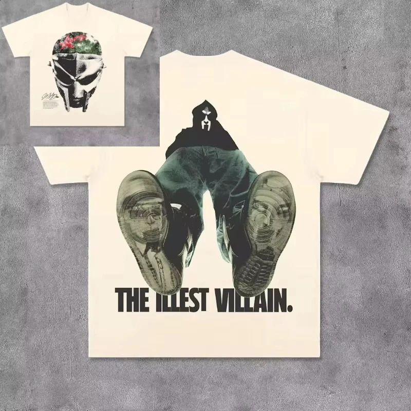 MF Doom Illest Villains Oversized Graphic T Shirt Harajuku Goth Streetwear Vintage Pro Choice Shirts Y2k Top Gothic Men Clothing 250118