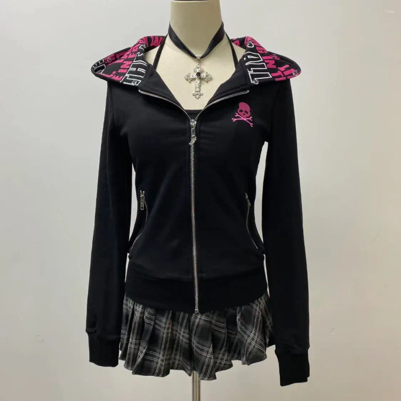 Women's Jackets Sanrios Hello Kittys American Casual Fashion Y2K Women Pullover Hoodie Retro Jacket Slim Fit Trend Sweatshirt Sportswear