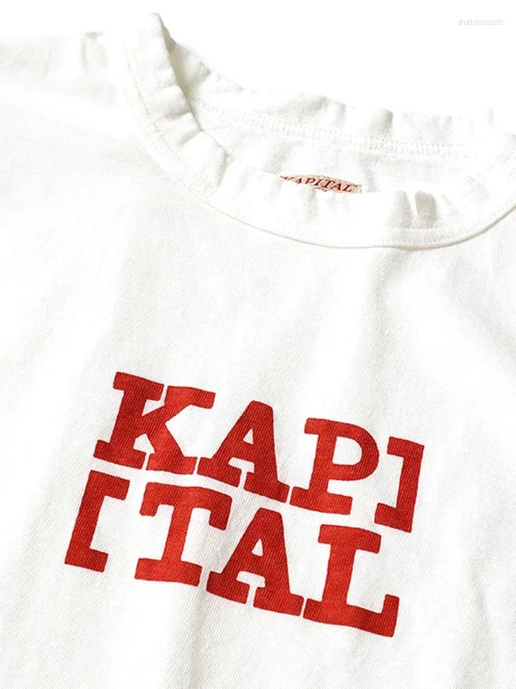 Men's T Shirts 24SS Kapital Hirata And Hiroshi Casual Unisex Trendy Printed Logo Short Sleeved T-shirt Summer