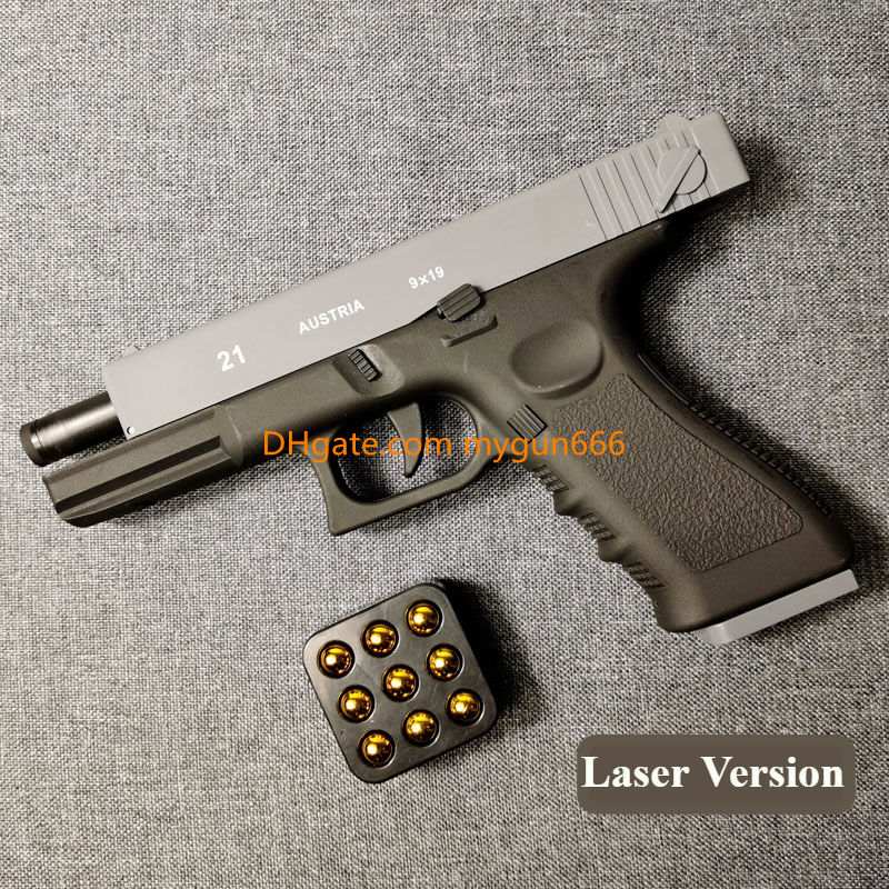 Automatic Shell Ejection Pistol Laser Version Toy Gun Blaster Model Props for Adults Kids Outdoor Games