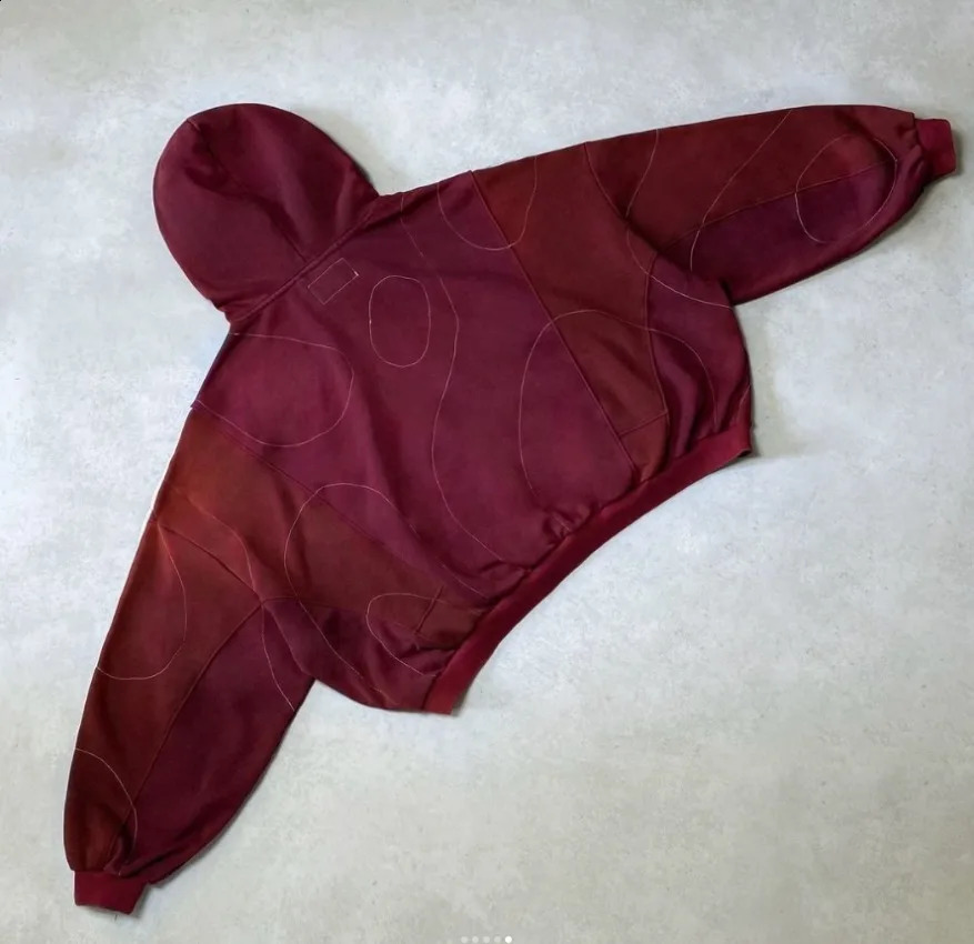 American Street Embroidery Washed Collage Hoodies Y2K Retro Loose Leisure Sports for Men and Women Pullover Clothes 250109Z