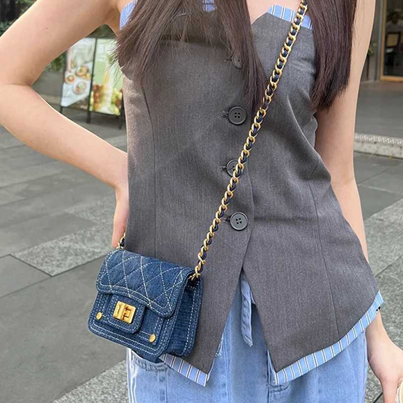 New Casual Wed Denim Mini Bag With Chain And Single Shoder Crossbody Bag Z250205
