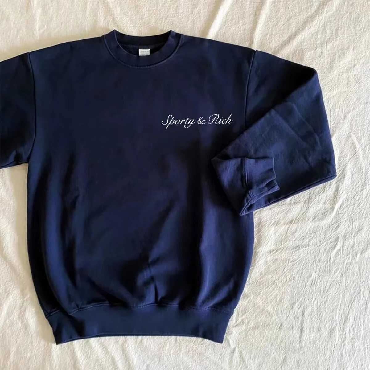 Sprot Make You Wellness Letters Printed Retro Cotton Crewneck Sweatshirt Women Oversized Casual Autumn Tops Ins Fashion JumpersC250205