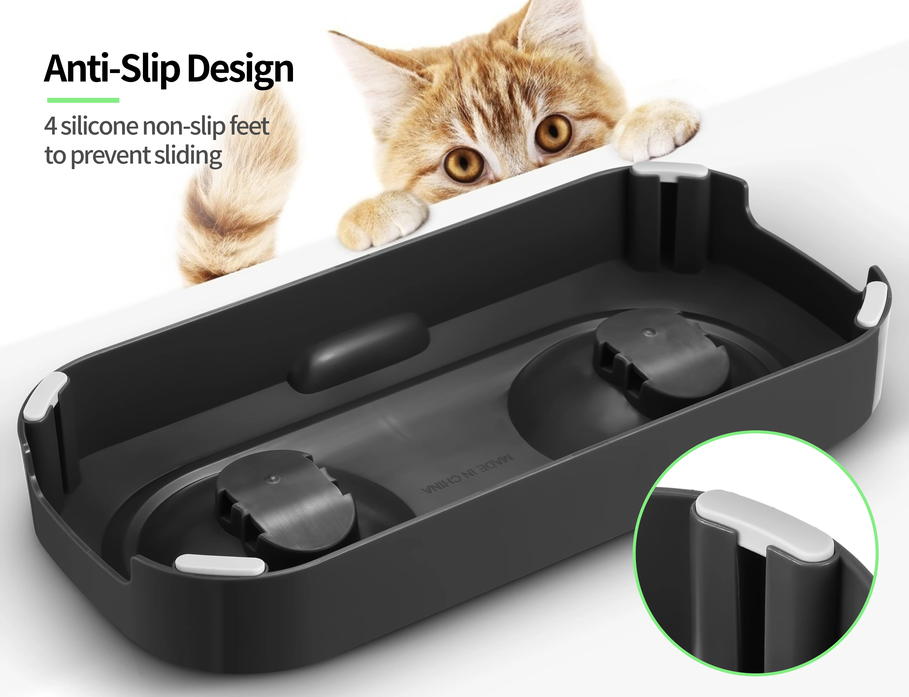 147987 Single/Double Cat Bowl Non-Slip Dog Bowl With Stand Pet Feeding Cat Water Bowl For Cats Food Pet Bowls For Dogs Feeder Supplies