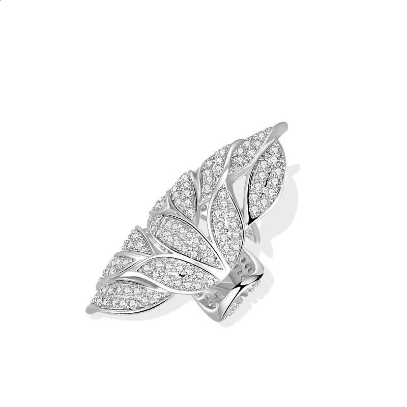 Gold Silver Color Metal Leaves Ear Clips Without Piercing For Women Sparkling Zircon Ear Cuff Clip Earrings Wedding Jewelry 250122