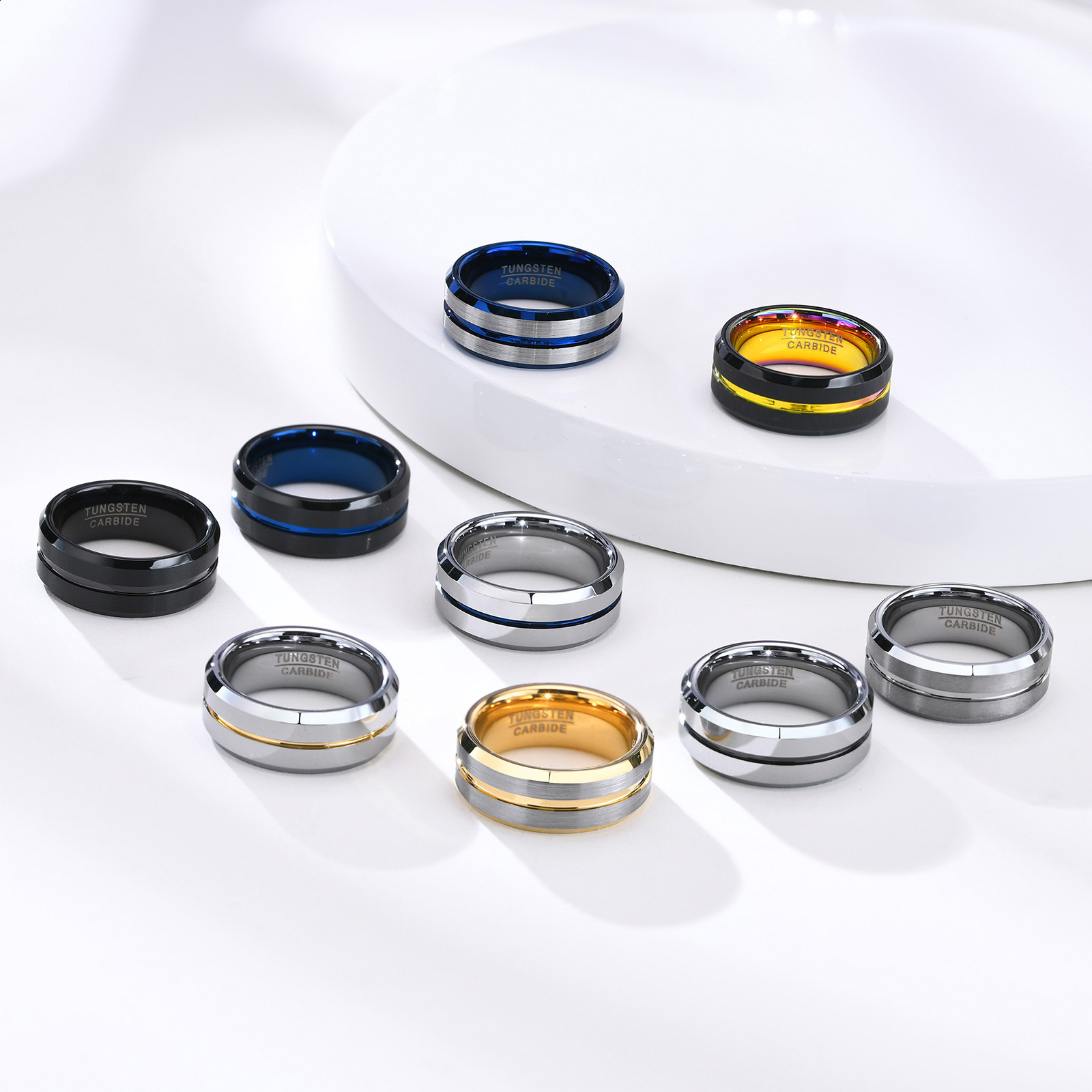 Men rings index finger ring 8mm bottle opening tungsten steel ring fashion mens Ring Jewelry tcr-039