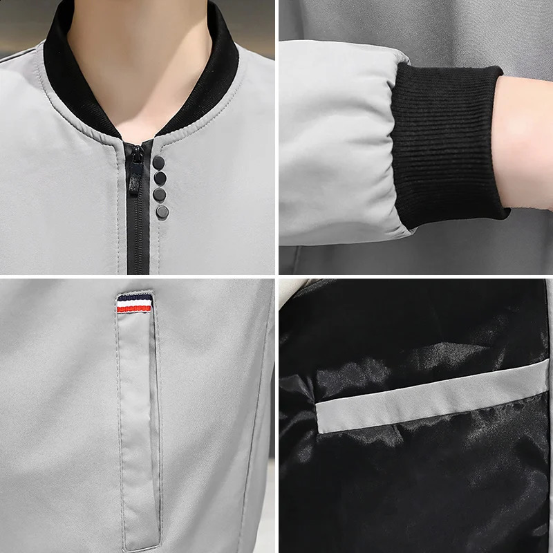 2024 Spring and Autumn Mens Jacket Coat Simple Solid Baseball Neck Zipper Windbreaker Coat Cycling Coat 250110