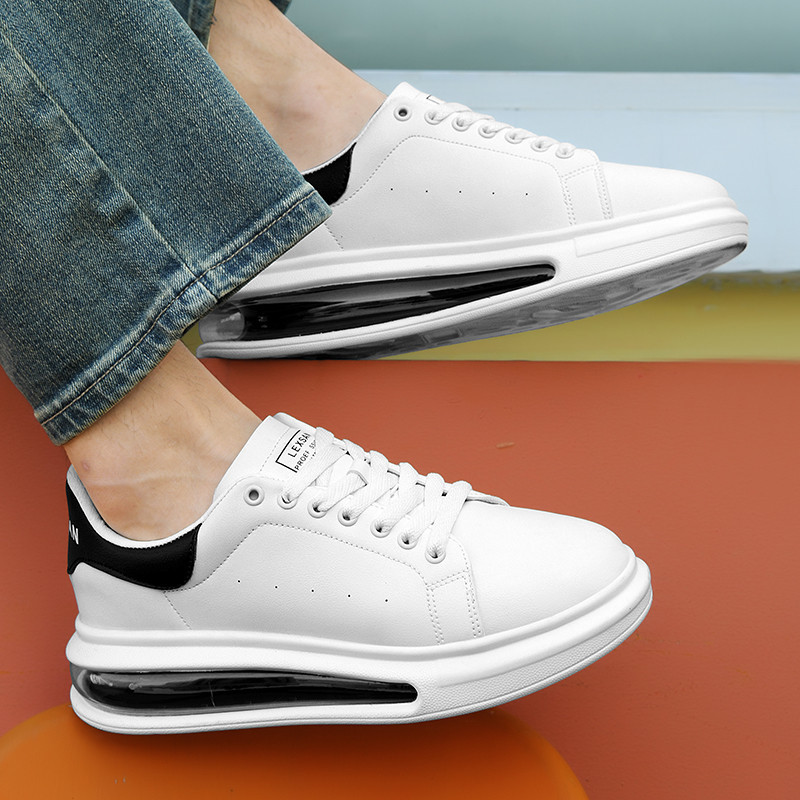 2025 Fashion new small white shoes men's air cushion low-top board shoes inside height-increasing leisure sports shoes