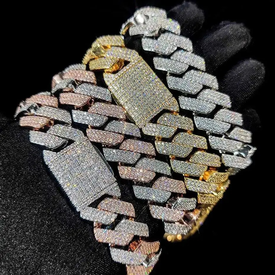 20mm Cuban Link Bracelet for Men Iced Out Hip Hop Jewelry 5 Cubic Zirconia Prong-setting Father Day Christmas Birthday Gift 250115