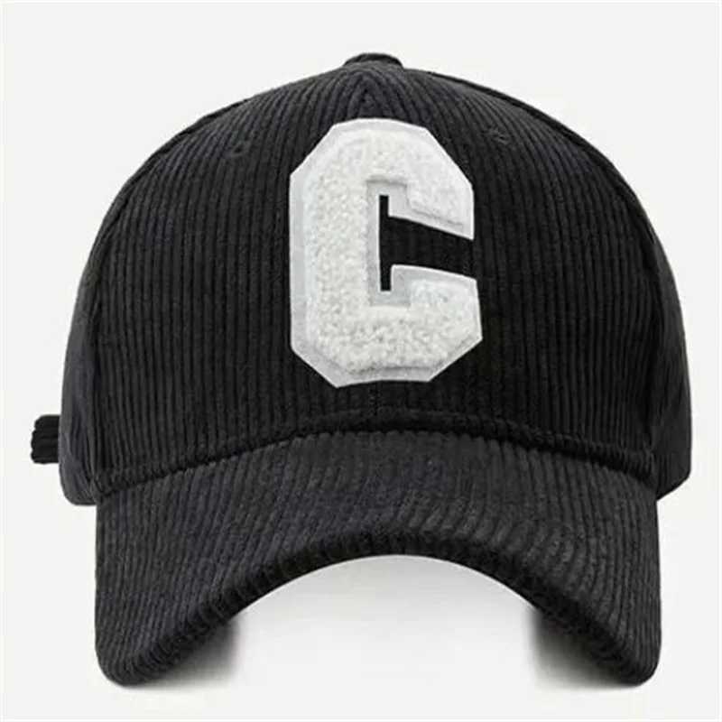 Spring Autumn Corduroy Baseball Cap for Women Men Unisex Vintage C Snapback Hip Hop Hats Winter Adjustable Outdoor Sport Hat Y250205