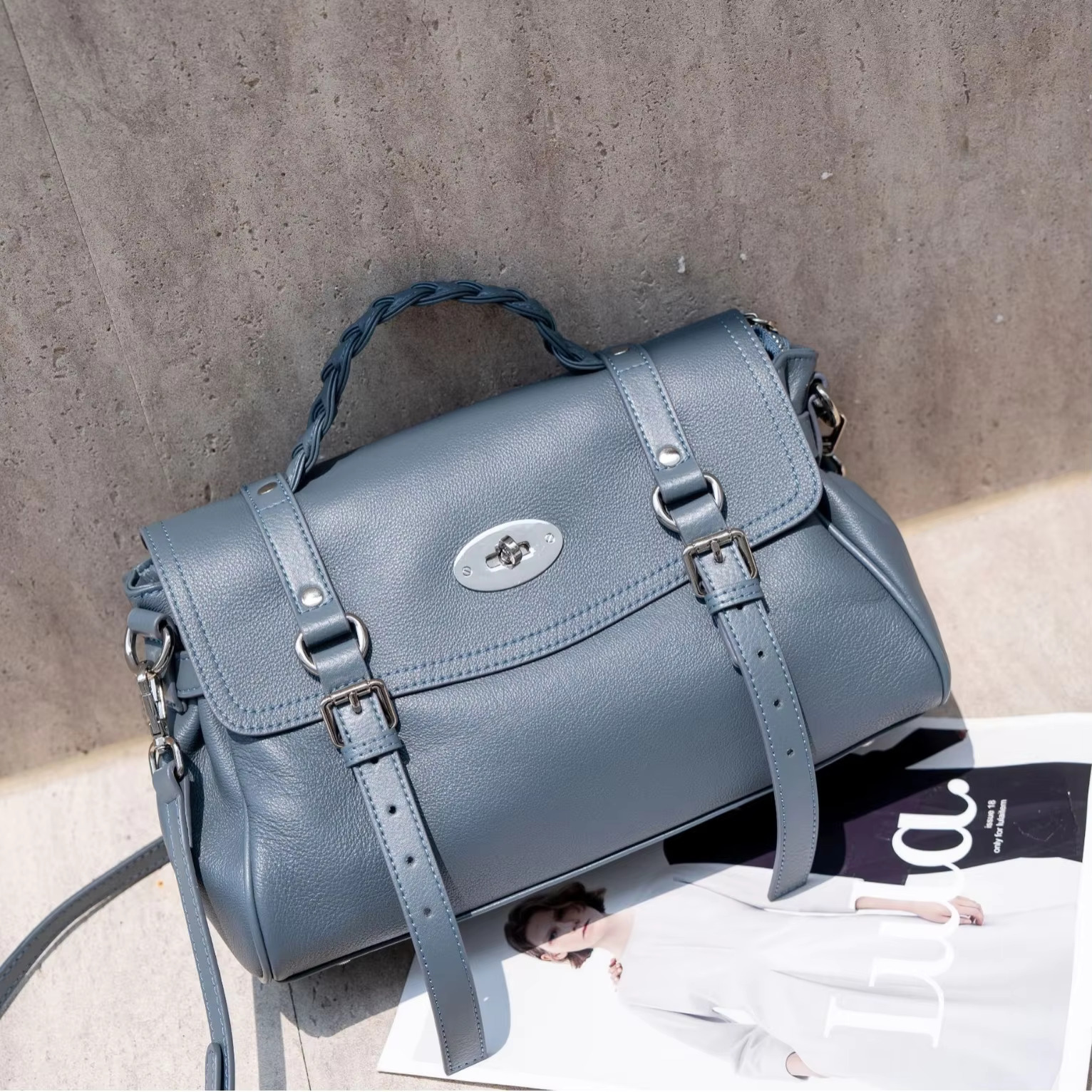 New Genuine Leather Women Tote Handbag Braid Top Handle Exquisite Design Shoulder Bag Fashion Ladies Crossbody Bags