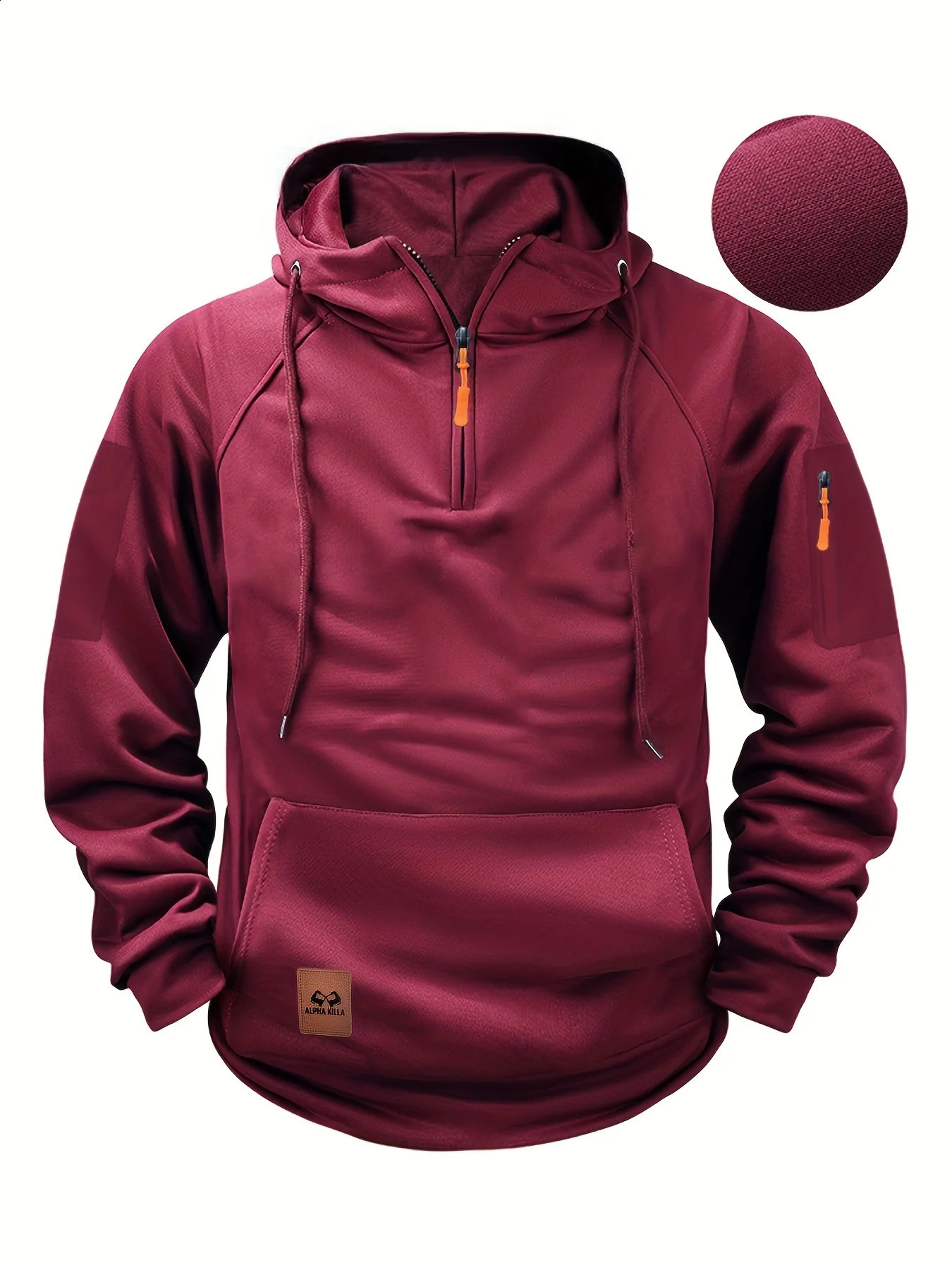 Multi Pocket Zipper Fleece Hooded Shoulder Drop Casual Sweatshirt Men Women Plus Size Loose Pullover Fashion top 250122