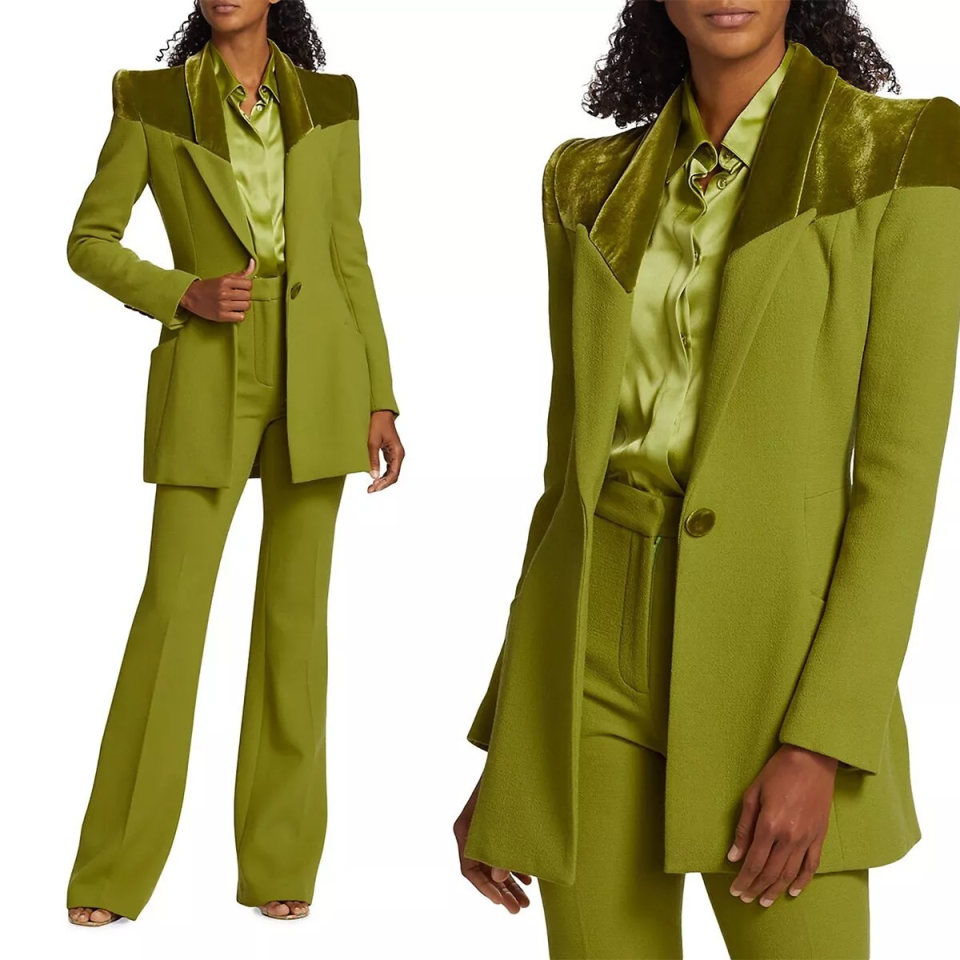 Bright Women Suits One Button Velvet Peaked Lapel Ladies Outfits 2 Pieces set Jacket Pants Mother Of The Bride Suit Prom Customized