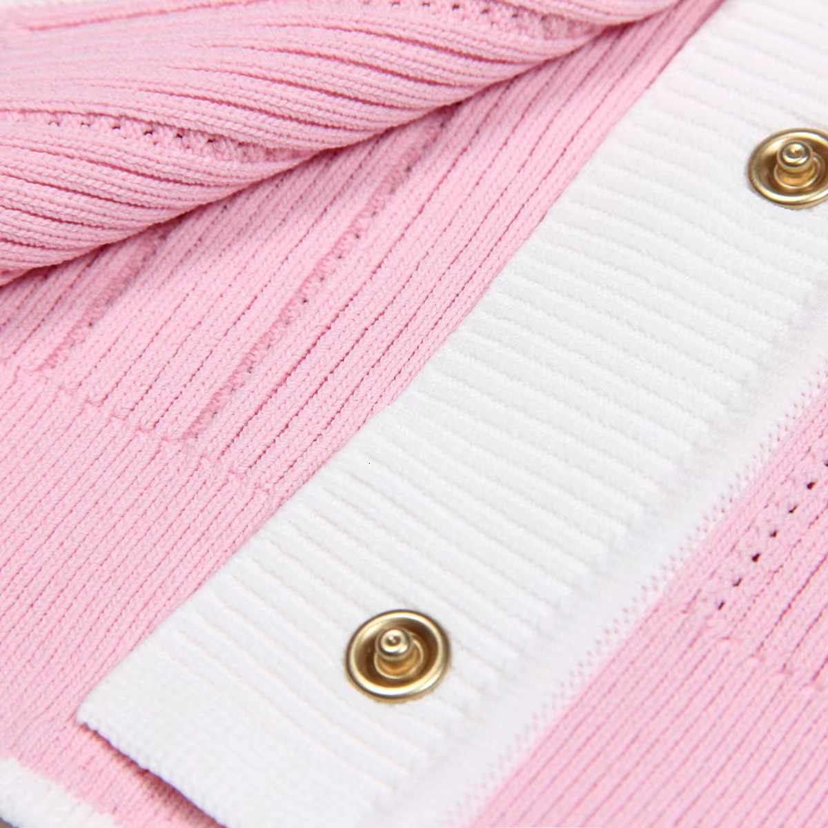 SML High Quality Four Color Fashion New Knitted Elastic Fabric Open Thread Lace Short Sleeve Round Neck Slim Fit Women Cardigan