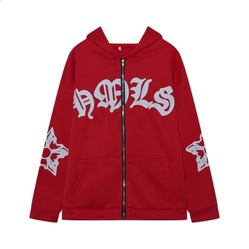 Womens Street Hoodie Foam Zipper European and American Hoodie 250117