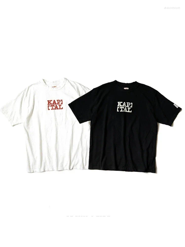 Men's T Shirts 24SS Kapital Hirata And Hiroshi Casual Unisex Trendy Printed Logo Short Sleeved T-shirt Summer
