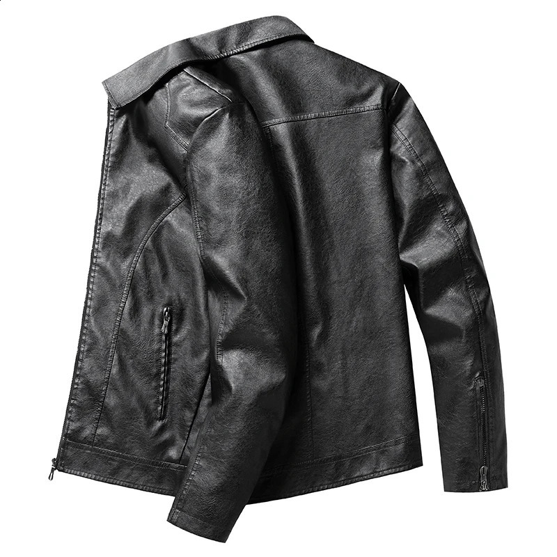Spring Autumn Men Casual Motorcycle Biker Jacket Coats Mens Vintage Outwear Leather Man Fashion Male Plus Size 8XL 250109Z