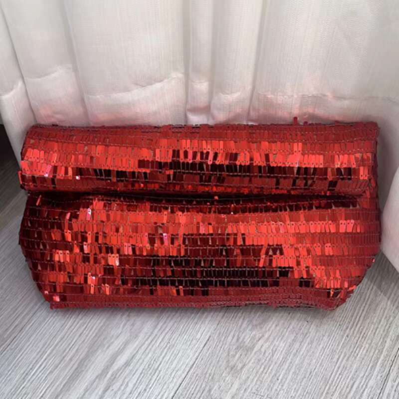 Red Sequin Personality Lazy Casual Clutch Leather Soft Phone Women High Quality Dinner Bag
